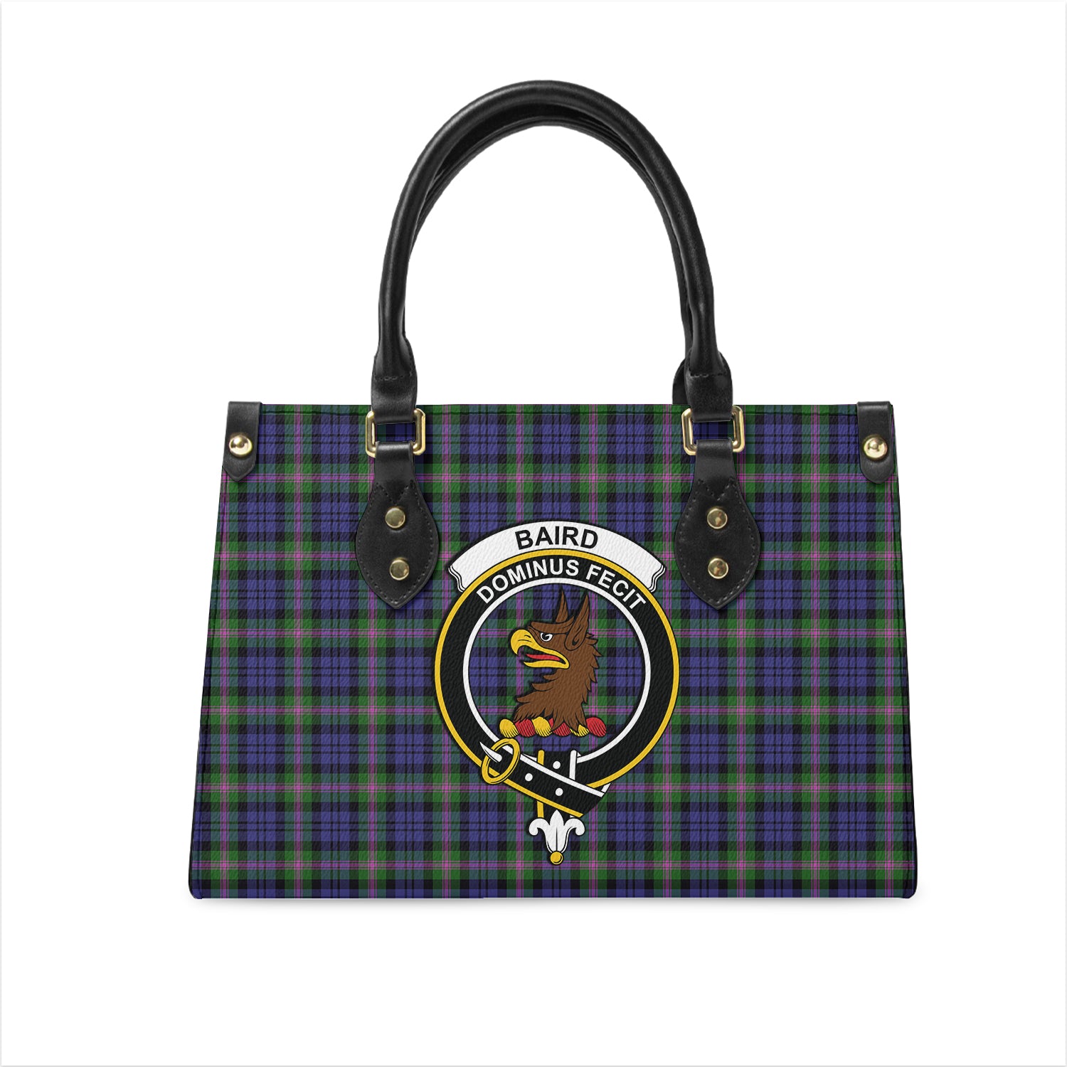 Baird Modern Tartan Leather Bag with Family Crest One Size 29*11*20 cm - Tartanvibesclothing