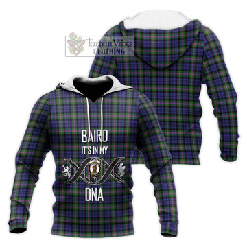 Baird Modern Tartan Knitted Hoodie with Family Crest DNA In Me Style