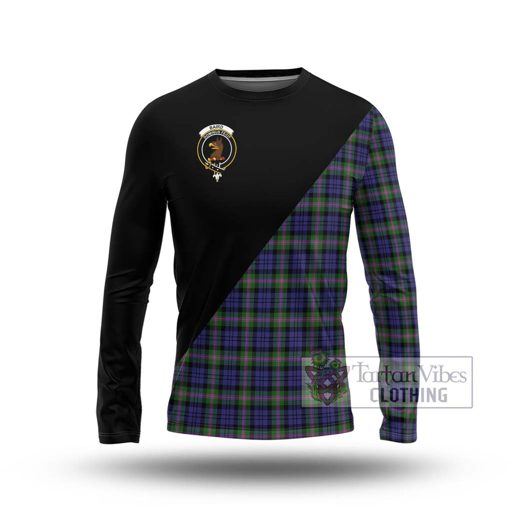 Baird Modern Tartan Long Sleeve T-Shirt with Family Crest and Military Logo Style Unisex - Tartanvibesclothing Shop