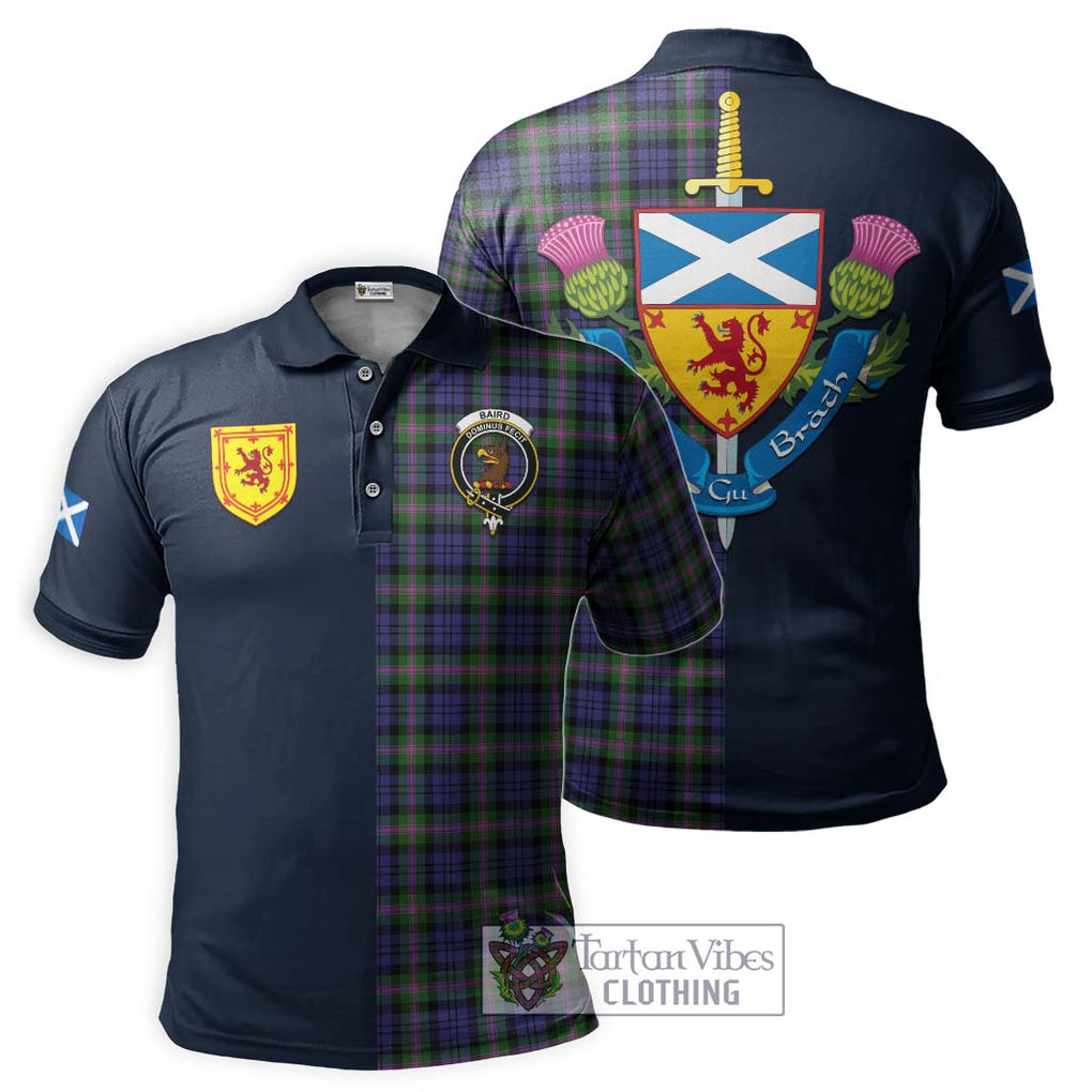 Tartan Vibes Clothing Baird Modern Tartan Polo Shirt with Scottish Lion Royal Arm Half Style