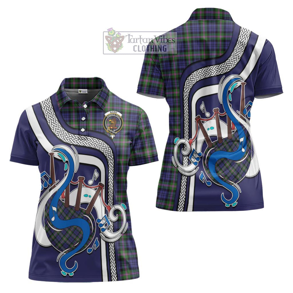 Baird Modern Tartan Women's Polo Shirt with Epic Bagpipe Style Women - Tartanvibesclothing Shop