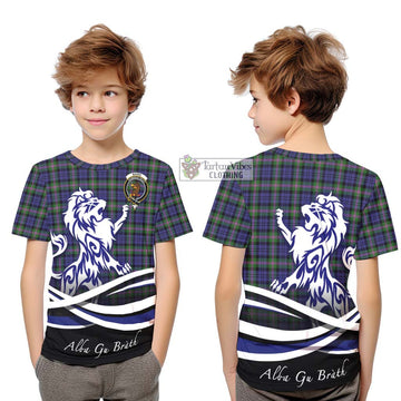 Baird Modern Tartan Kid T-Shirt with Alba Gu Brath Regal Lion Emblem