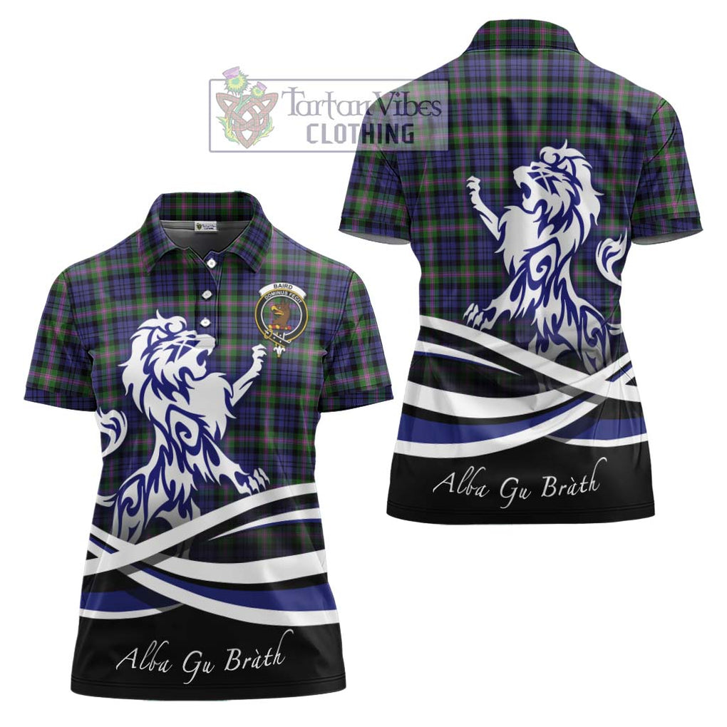 Baird Modern Tartan Women's Polo Shirt with Alba Gu Brath Regal Lion Emblem Women - Tartanvibesclothing Shop