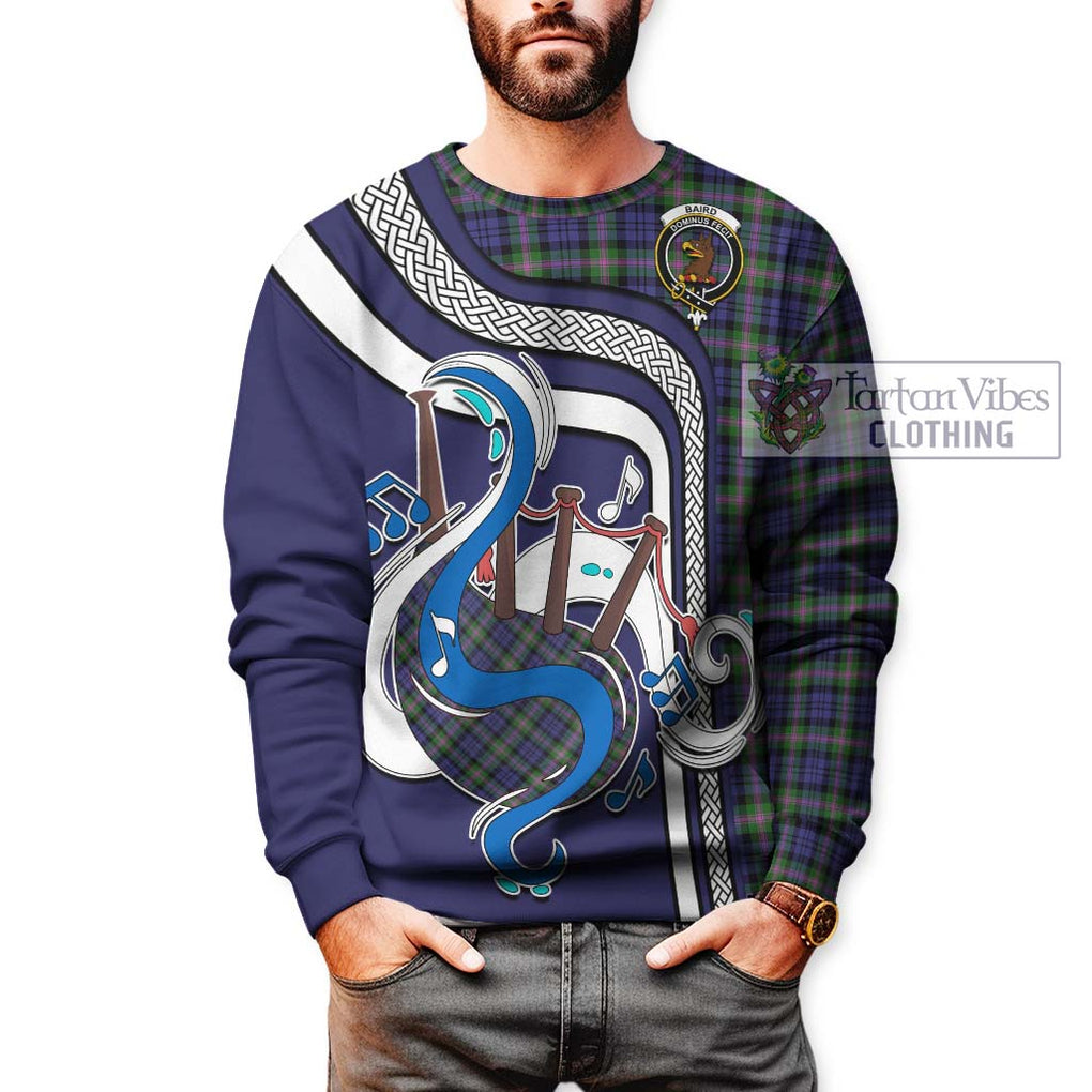 Baird Modern Tartan Sweatshirt with Epic Bagpipe Style Unisex - Tartanvibesclothing Shop