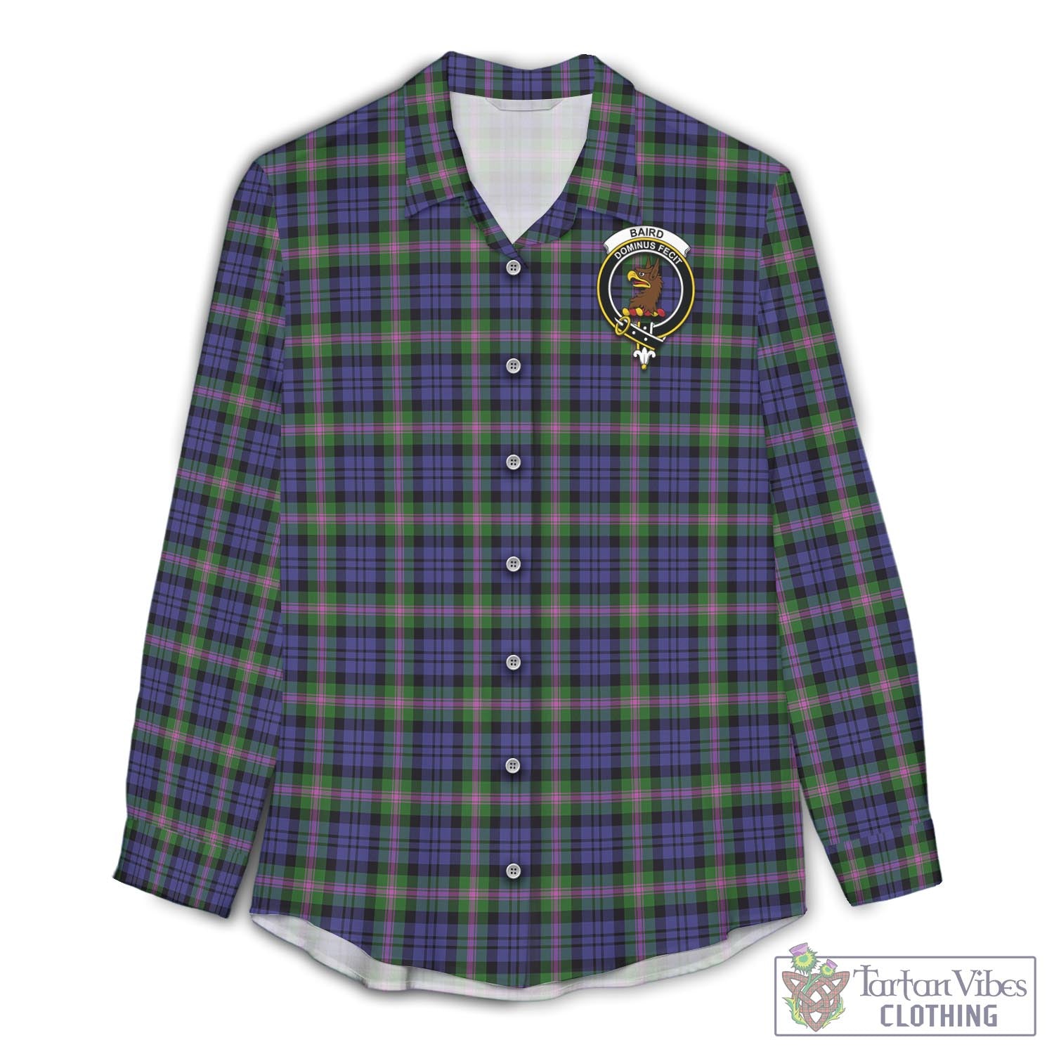 Tartan Vibes Clothing Baird Modern Tartan Womens Casual Shirt with Family Crest