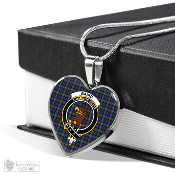 Baird Modern Tartan Heart Necklace with Family Crest