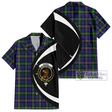 Baird Modern Tartan Short Sleeve Button Up with Family Crest Circle Style