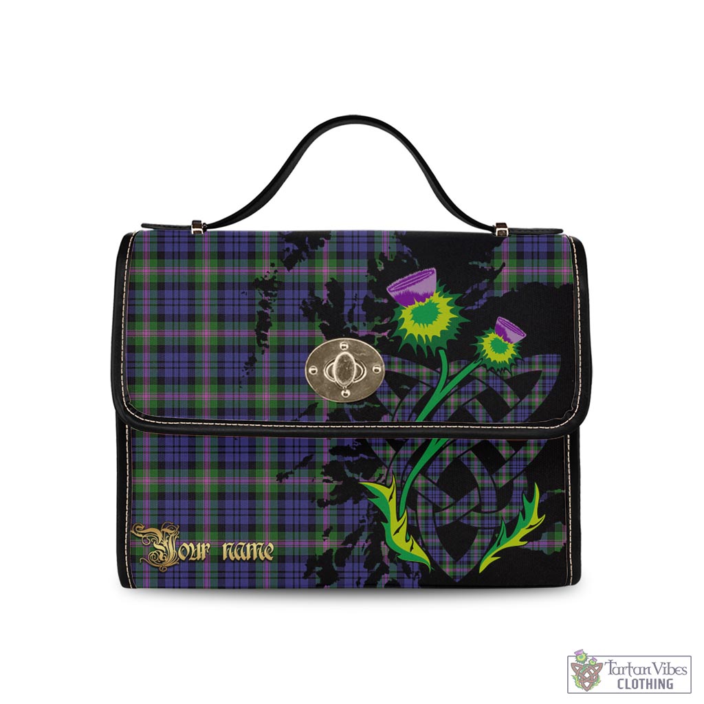 Tartan Vibes Clothing Baird Modern Tartan Waterproof Canvas Bag with Scotland Map and Thistle Celtic Accents