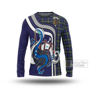 Baird Modern Tartan Long Sleeve T-Shirt with Epic Bagpipe Style