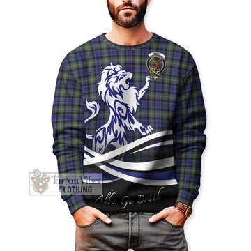 Baird Modern Tartan Sweatshirt with Alba Gu Brath Regal Lion Emblem