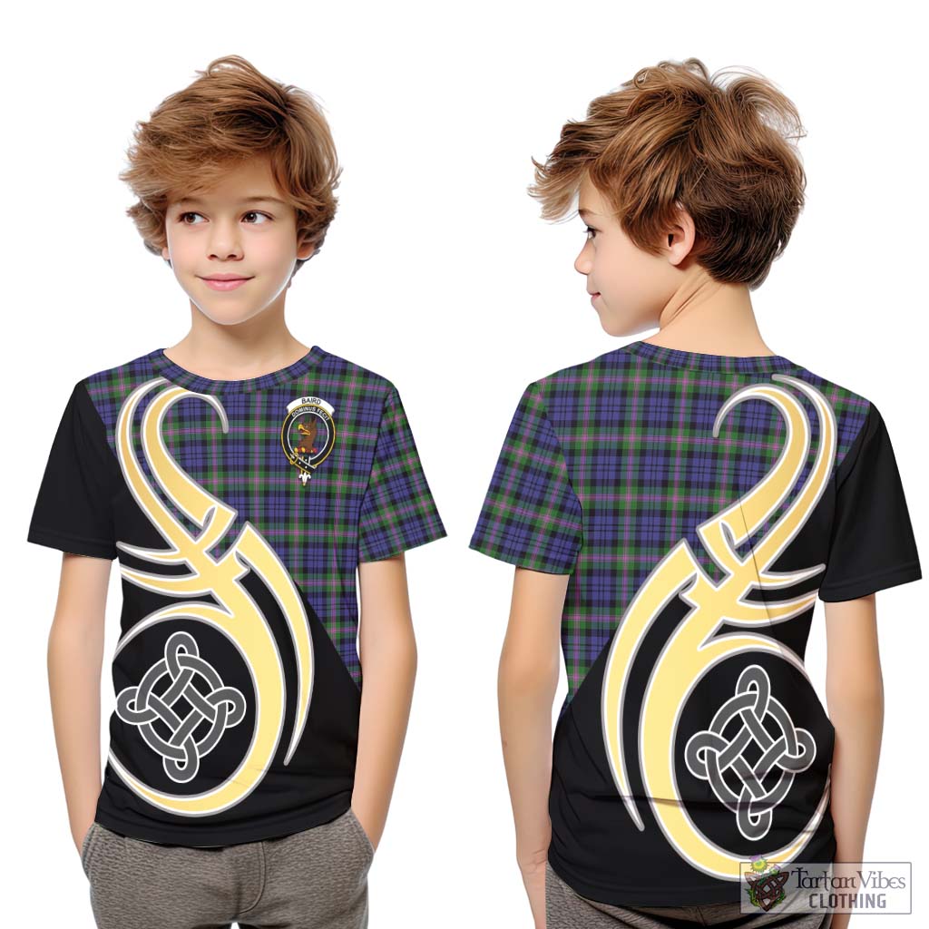 Baird Modern Tartan Kid T-Shirt with Family Crest and Celtic Symbol Style Youth XL Size14 - Tartan Vibes Clothing