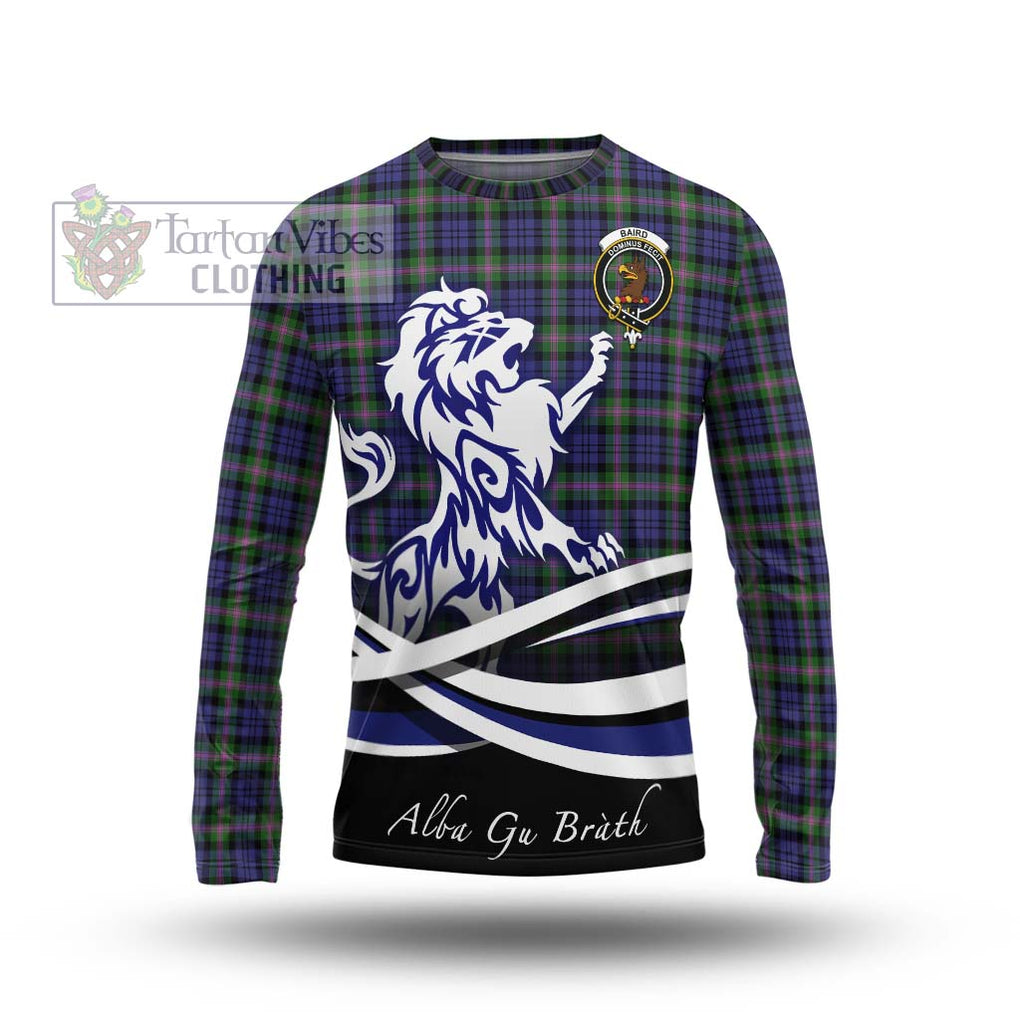 Baird Modern Tartan Long Sleeve T-Shirt with Alba Gu Brath Regal Lion Emblem Unisex - Tartanvibesclothing Shop