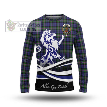 Baird Modern Tartan Long Sleeve T-Shirt with Alba Gu Brath Regal Lion Emblem