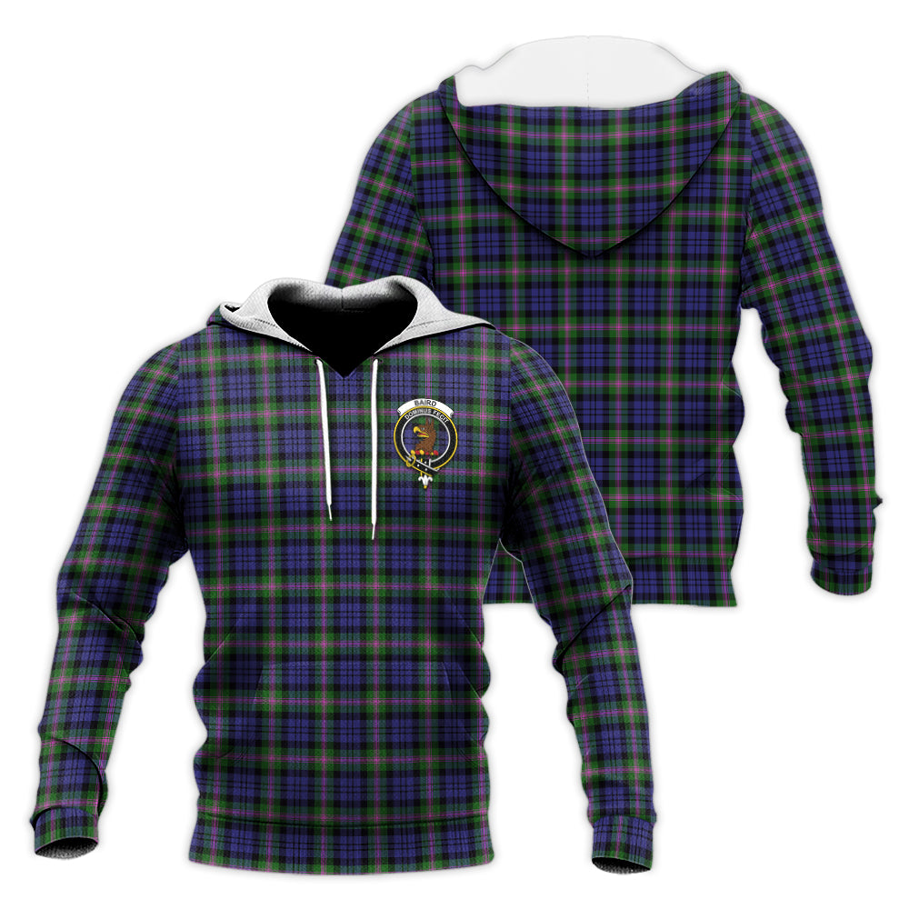 Baird Modern Tartan Knitted Hoodie with Family Crest Unisex Knitted Hoodie - Tartanvibesclothing