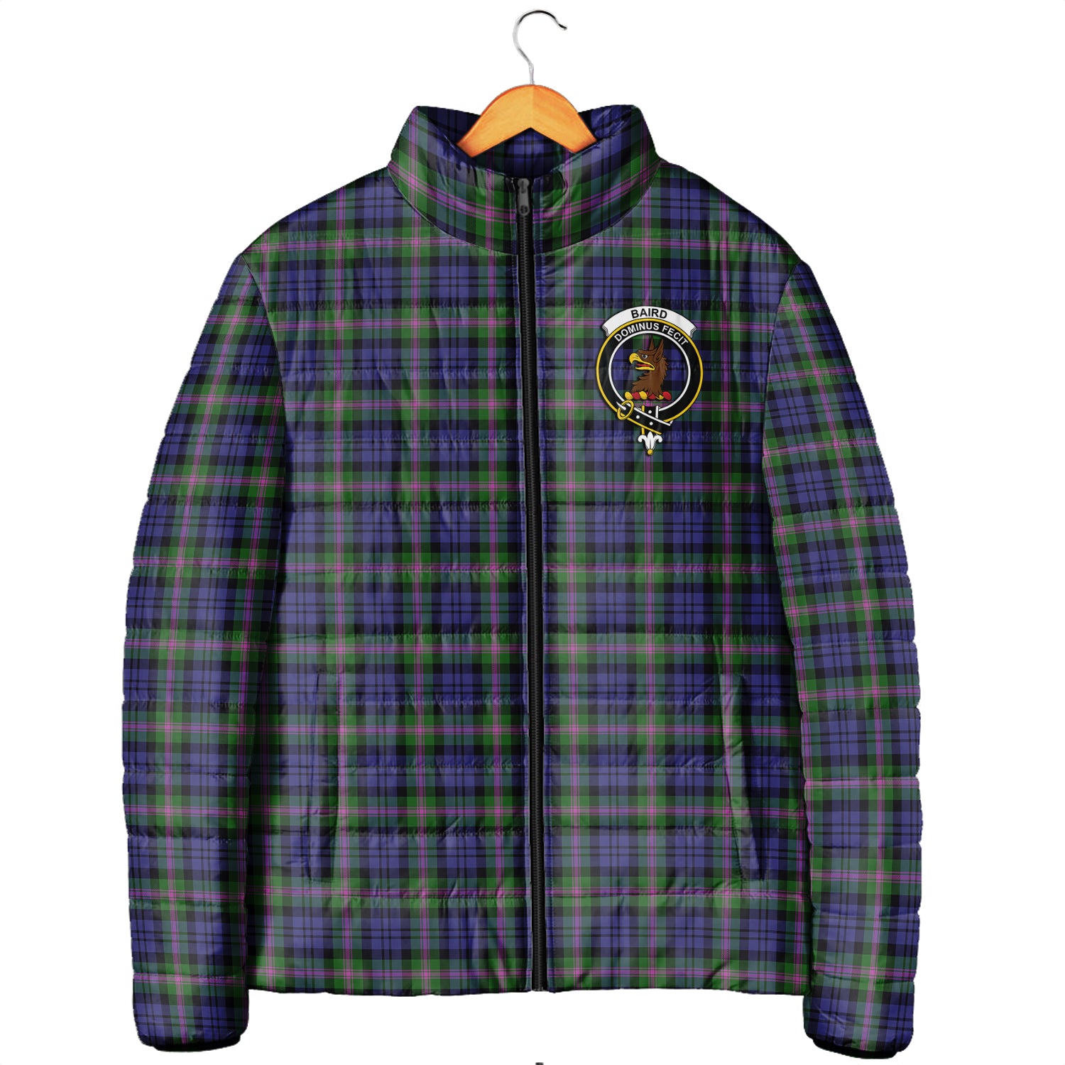 Baird Modern Tartan Padded Jacket with Family Crest Men's Padded Jacket - Tartan Vibes Clothing