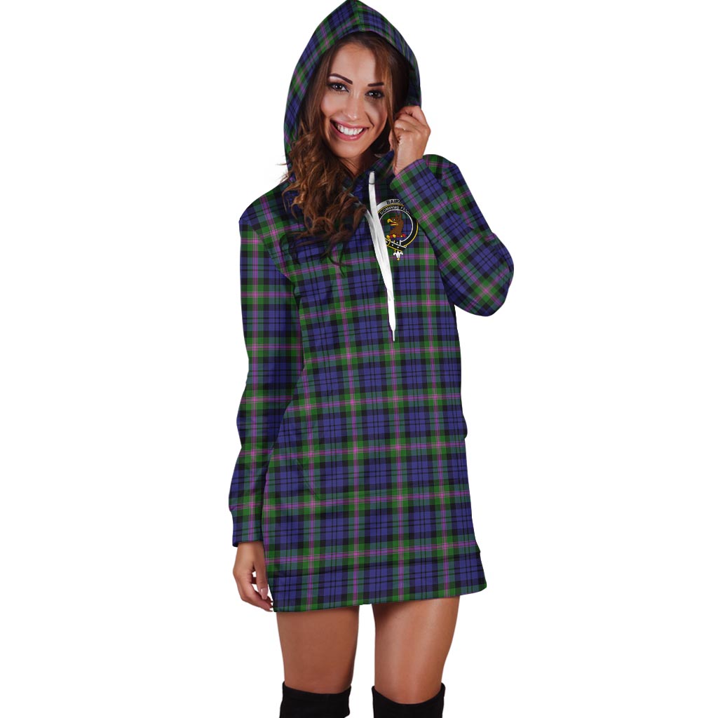 Baird Modern Tartan Hoodie Dress with Family Crest - Tartan Vibes Clothing