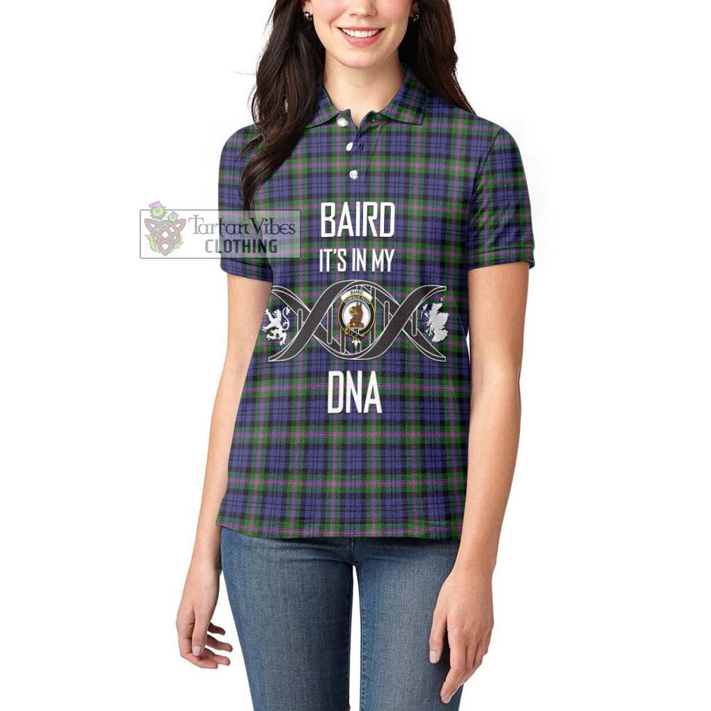 Baird Modern Tartan Women's Polo Shirt with Family Crest DNA In Me Style Women - Tartanvibesclothing Shop