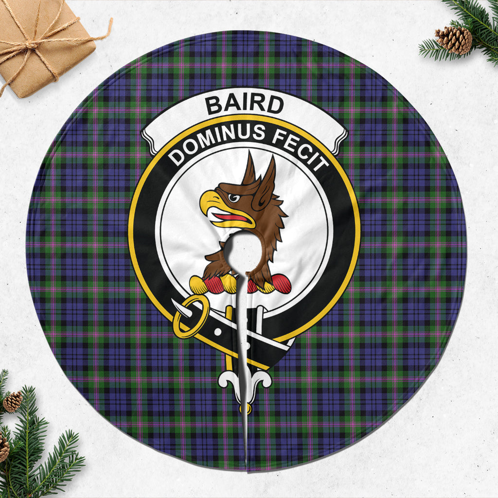 Baird Modern Tartan Christmas Tree Skirt with Family Crest - Tartanvibesclothing