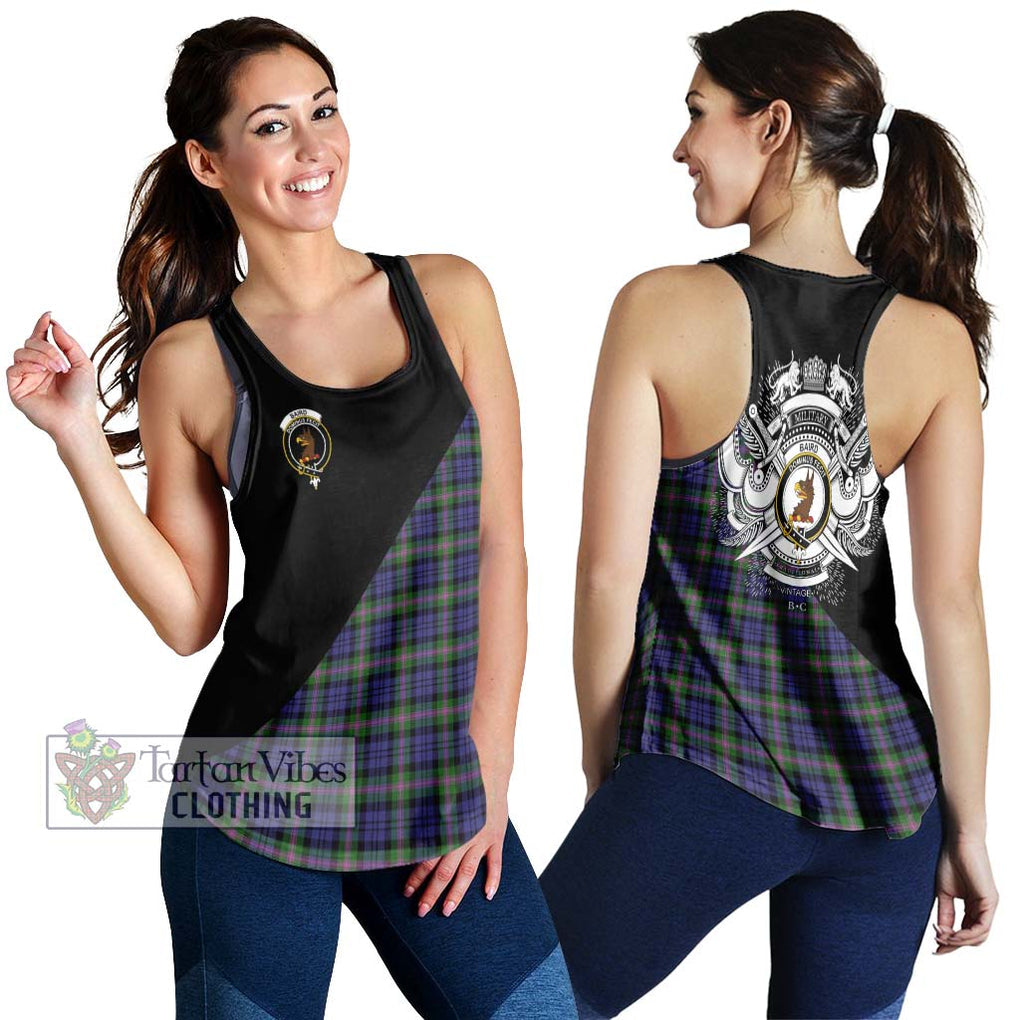 Baird Modern Tartan Women's Racerback Tanks with Family Crest and Military Logo Style 4XL - Tartanvibesclothing Shop