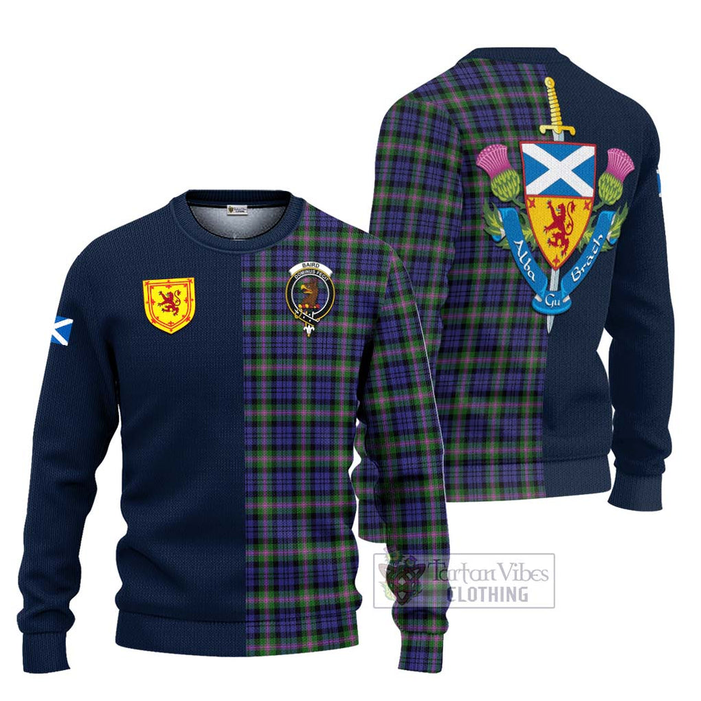 Tartan Vibes Clothing Baird Modern Tartan Knitted Sweater with Scottish Lion Royal Arm Half Style