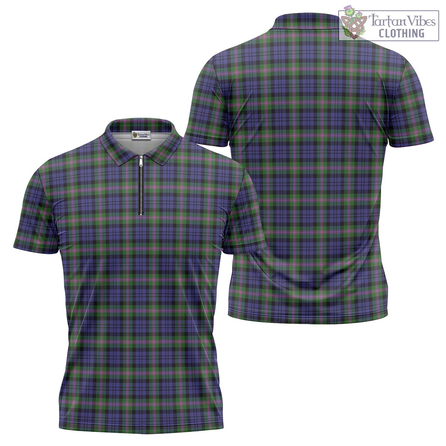 Tartan Vibes Clothing Baird Modern Tartan Zipper Polo Shirt