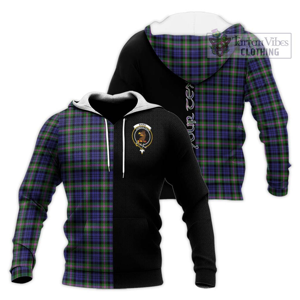 Baird Modern Tartan Knitted Hoodie with Family Crest and Half Of Me Style Unisex Knitted Pullover Hoodie - Tartanvibesclothing Shop