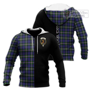 Baird Modern Tartan Knitted Hoodie with Family Crest and Half Of Me Style