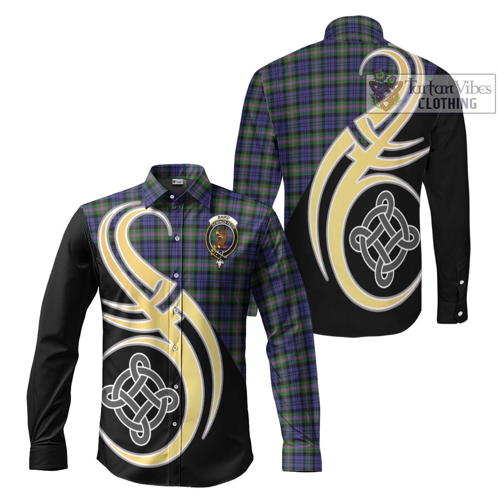 Baird Modern Tartan Long Sleeve Button Shirt with Family Crest and Celtic Symbol Style Men's Shirt S - Tartan Vibes Clothing