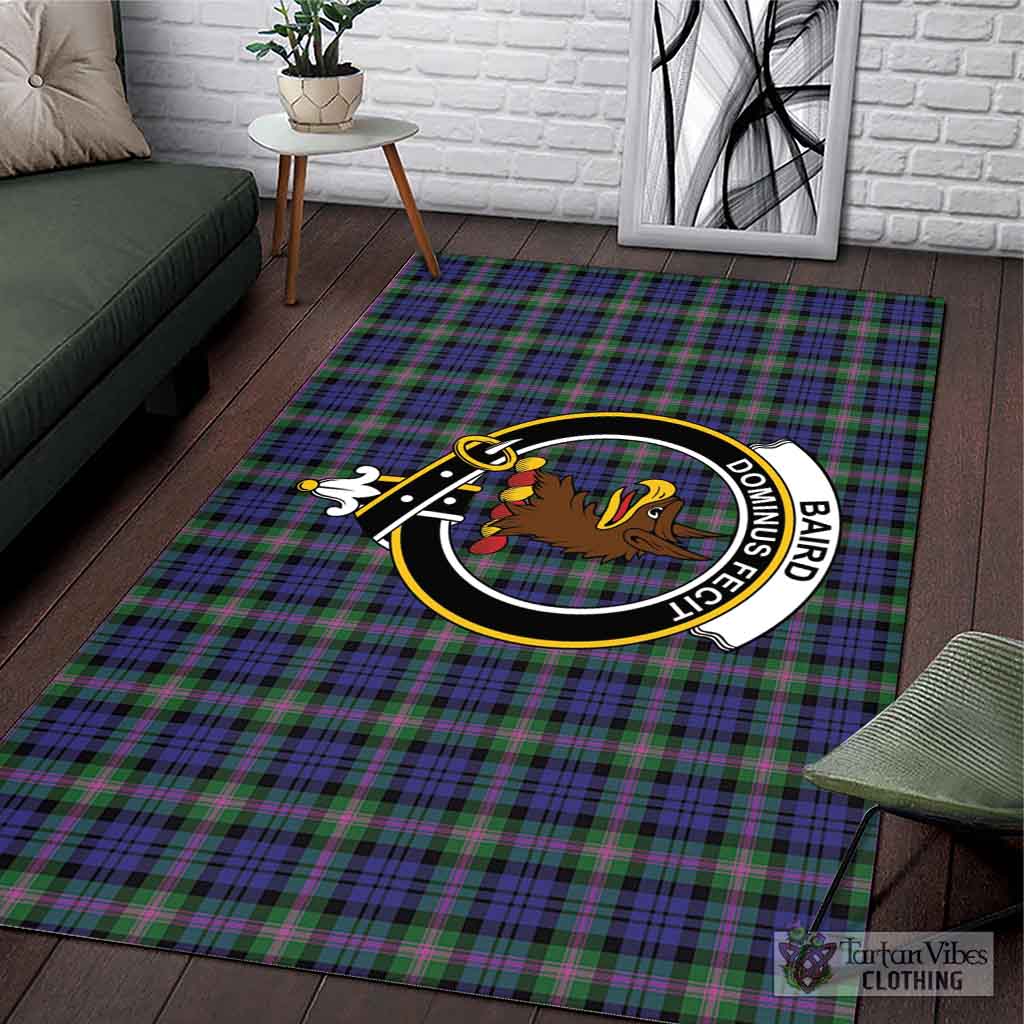 Tartan Vibes Clothing Baird Modern Tartan Area Rug with Family Crest