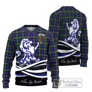 Baird Modern Tartan Ugly Sweater with Alba Gu Brath Regal Lion Emblem