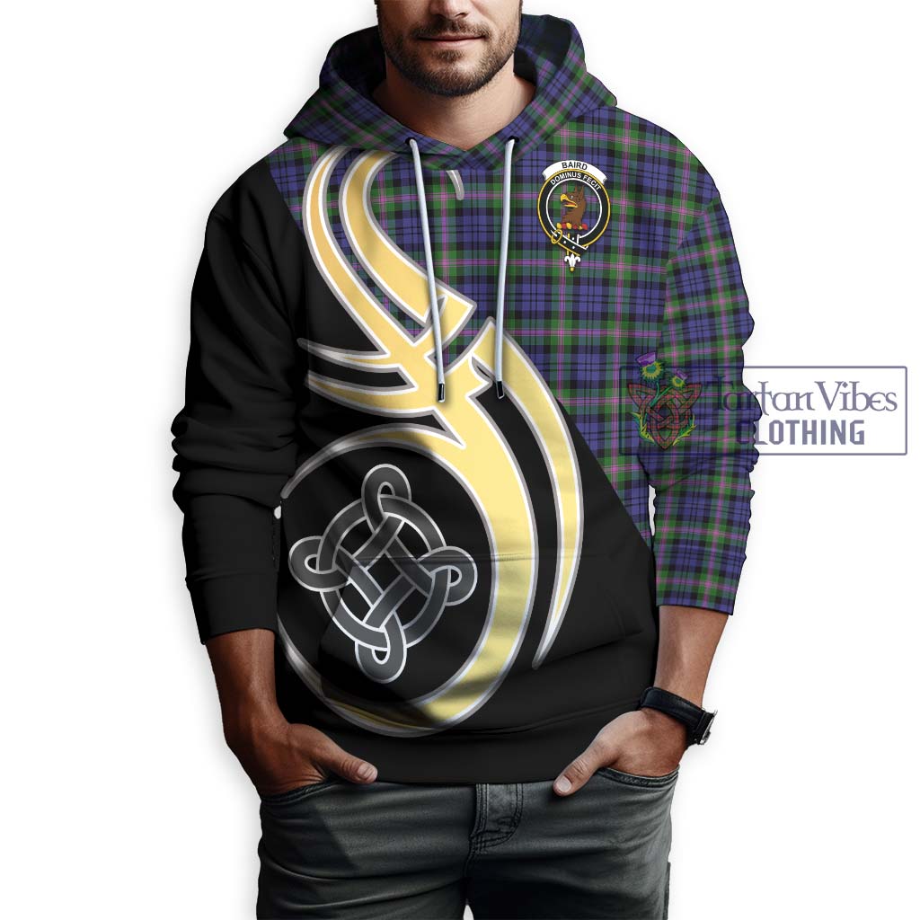 Baird Modern Tartan Hoodie with Family Crest and Celtic Symbol Style Zip Hoodie - Tartan Vibes Clothing