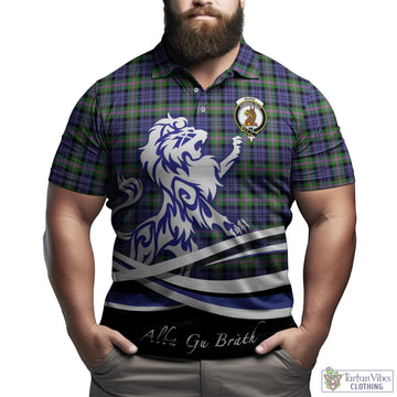 Baird Modern Tartan Polo Shirt with Alba Gu Brath Regal Lion Emblem