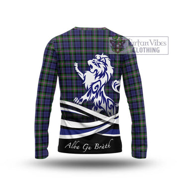 Baird Modern Tartan Long Sleeve T-Shirt with Alba Gu Brath Regal Lion Emblem