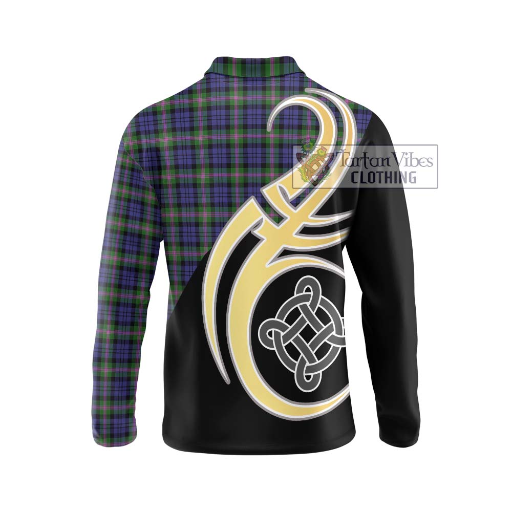 Baird Modern Tartan Long Sleeve Polo Shirt with Family Crest and Celtic Symbol Style - Tartan Vibes Clothing