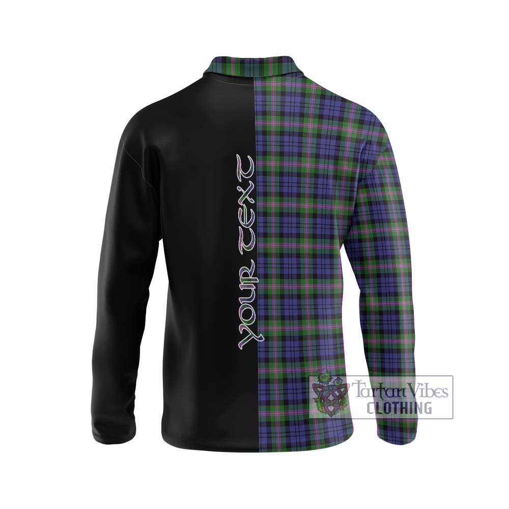 Baird Modern Tartan Long Sleeve Polo Shirt with Family Crest and Half Of Me Style - Tartanvibesclothing Shop