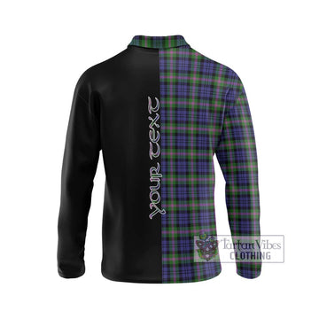 Baird Modern Tartan Long Sleeve Polo Shirt with Family Crest and Half Of Me Style