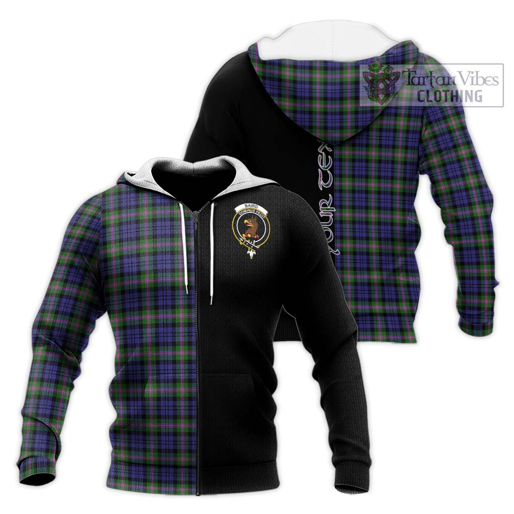 Baird Modern Tartan Knitted Hoodie with Family Crest and Half Of Me Style Unisex Knitted Zip Hoodie - Tartanvibesclothing Shop