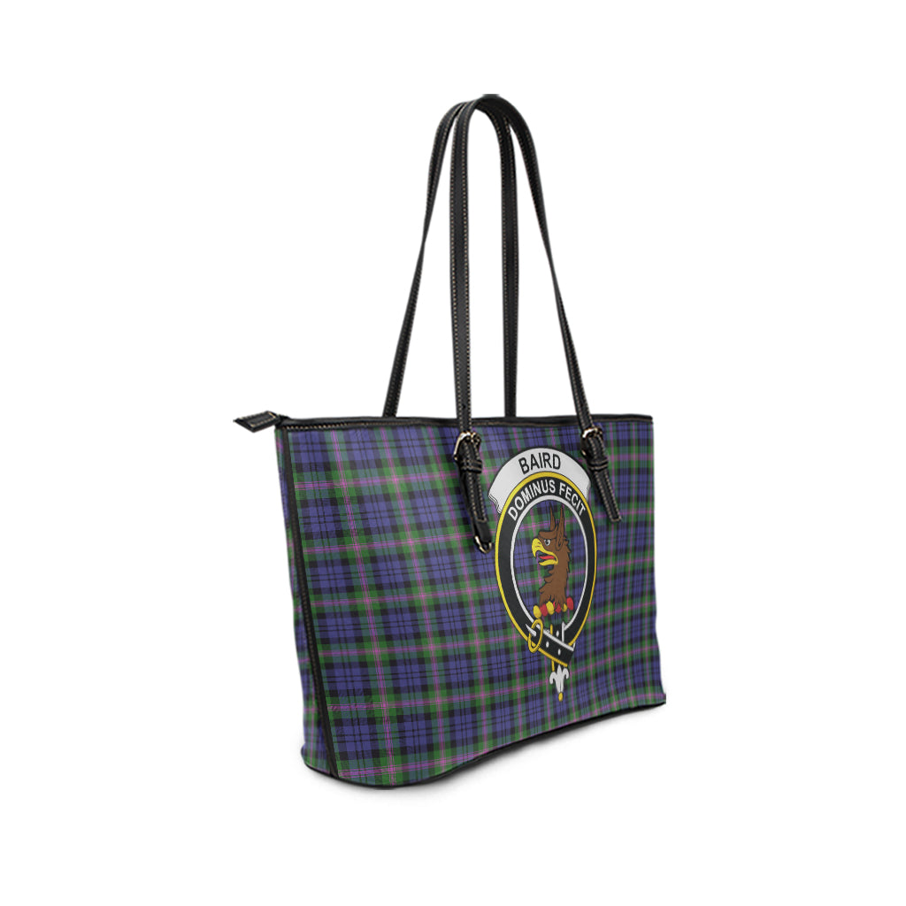 Baird Modern Tartan Leather Tote Bag with Family Crest - Tartanvibesclothing