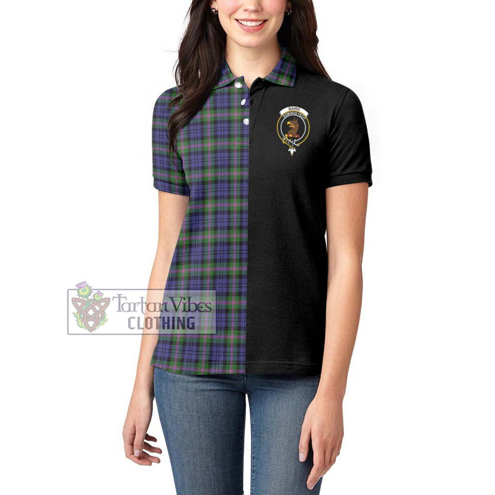 Baird Modern Tartan Women's Polo Shirt with Family Crest and Half Of Me Style - Tartanvibesclothing Shop