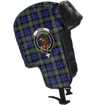 Baird Modern Tartan Winter Trapper Hat with Family Crest