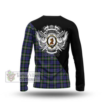 Baird Modern Tartan Long Sleeve T-Shirt with Family Crest and Military Logo Style