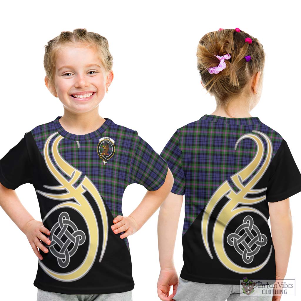 Baird Modern Tartan Kid T-Shirt with Family Crest and Celtic Symbol Style - Tartan Vibes Clothing