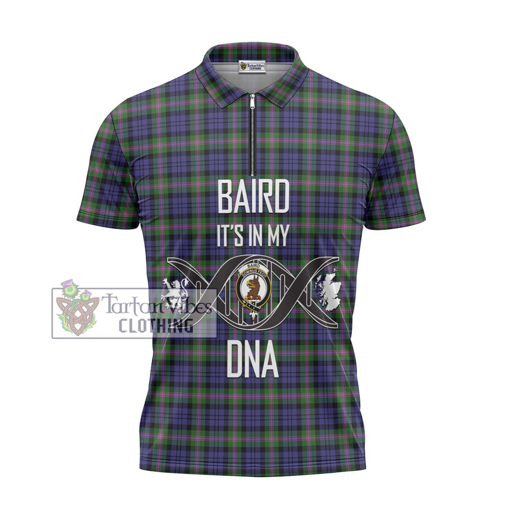 Baird Modern Tartan Zipper Polo Shirt with Family Crest DNA In Me Style - Tartanvibesclothing Shop