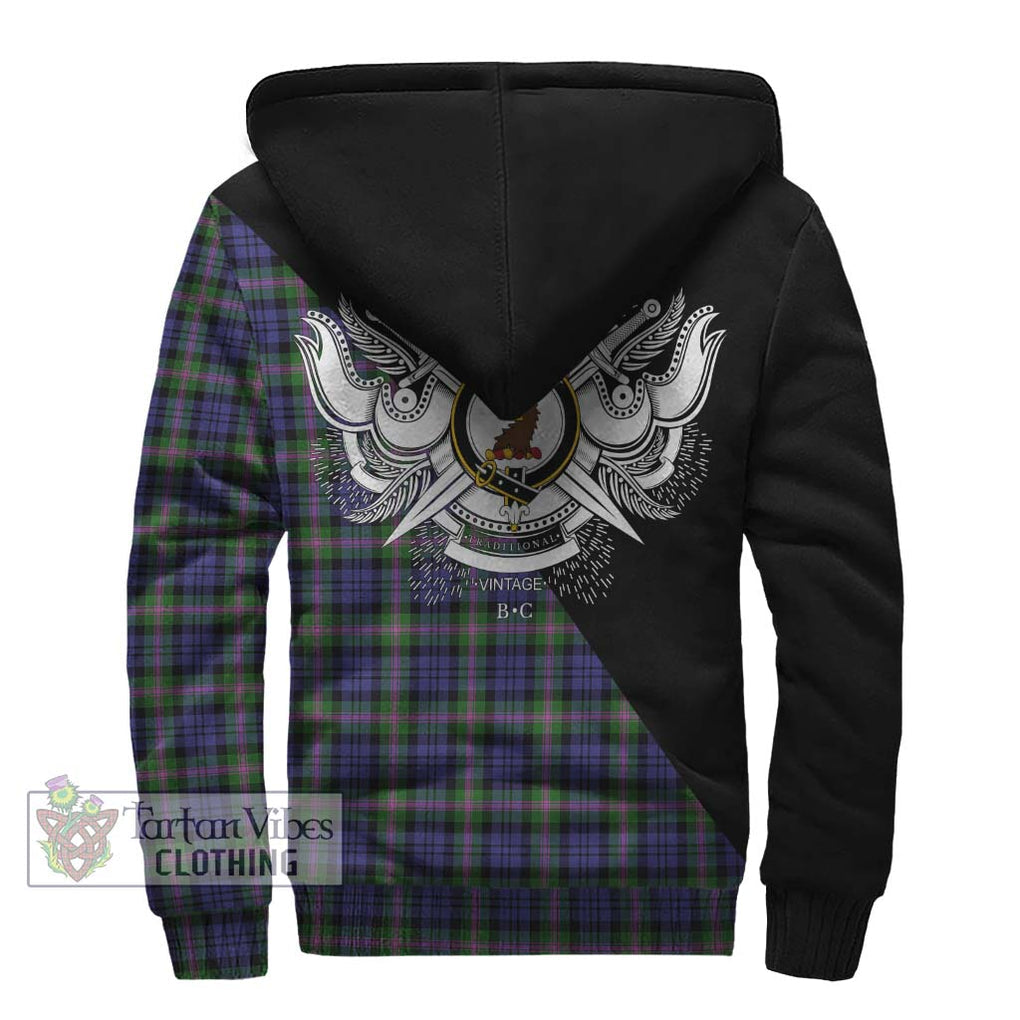 Baird Modern Tartan Sherpa Hoodie with Family Crest and Military Logo Style - Tartanvibesclothing Shop