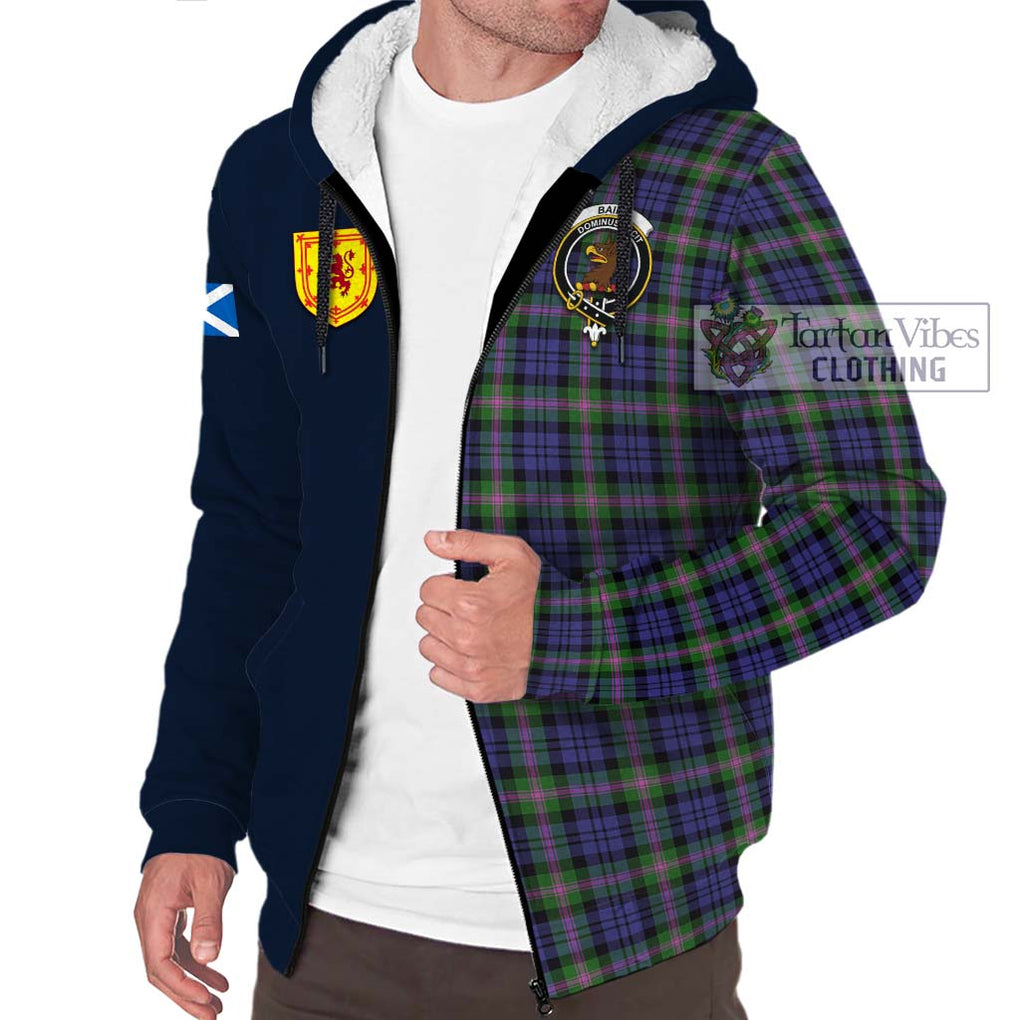 Tartan Vibes Clothing Baird Modern Tartan Sherpa Hoodie with Scottish Lion Royal Arm Half Style