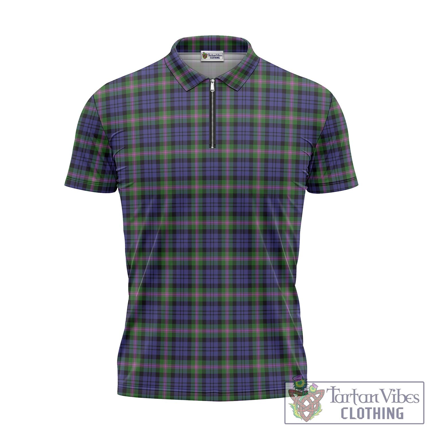 Tartan Vibes Clothing Baird Modern Tartan Zipper Polo Shirt