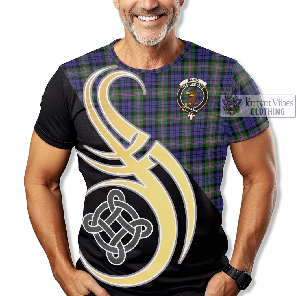 Tartan Vibes Clothing Baird Modern Tartan T-Shirt with Family Crest and Celtic Symbol Style