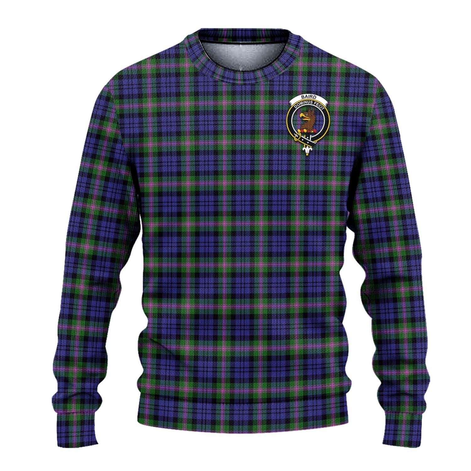 Baird Modern Tartan Knitted Sweater with Family Crest - Tartanvibesclothing