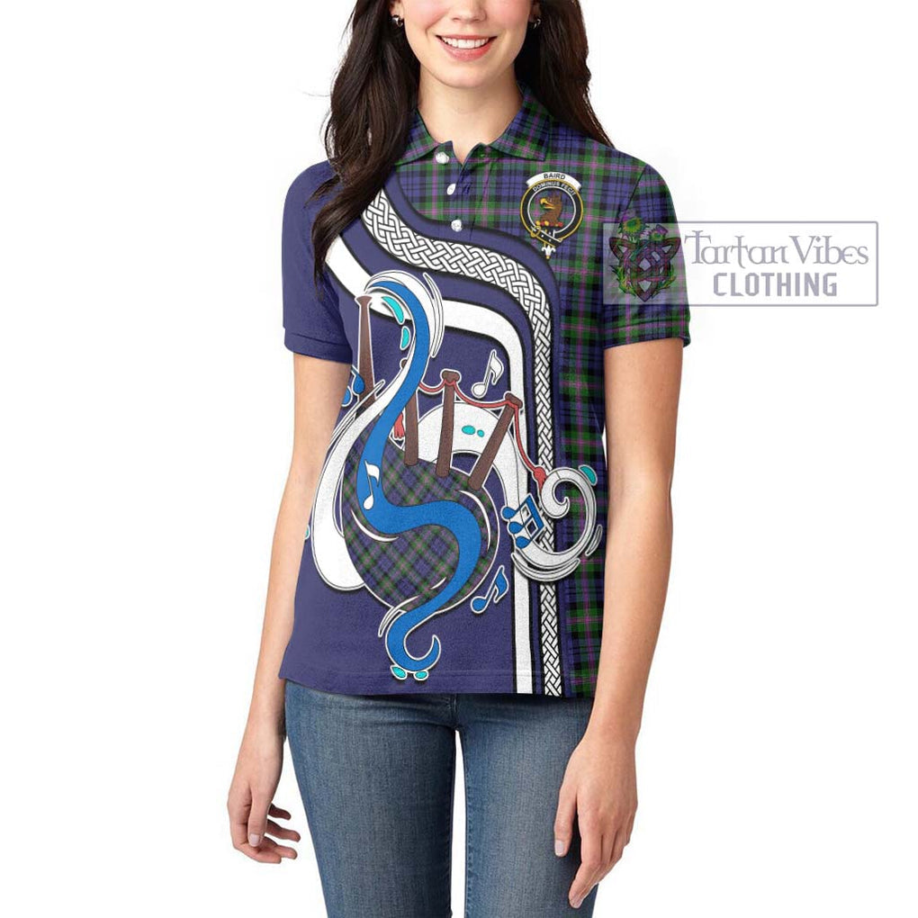 Baird Modern Tartan Women's Polo Shirt with Epic Bagpipe Style - Tartanvibesclothing Shop