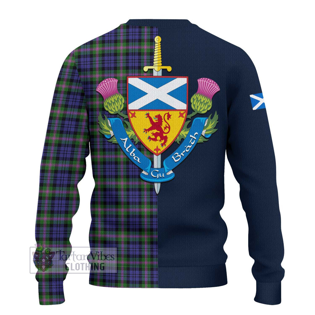 Tartan Vibes Clothing Baird Modern Tartan Knitted Sweater with Scottish Lion Royal Arm Half Style